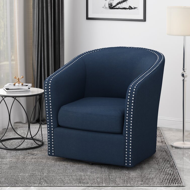 Light blue discount swivel barrel chair